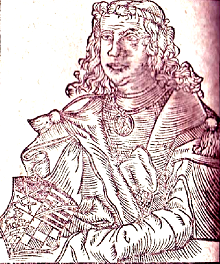 Bernard III de Saxe-Prince lecteur-Gravure sur bois par Balthasar Mencius (Menz)- 1596